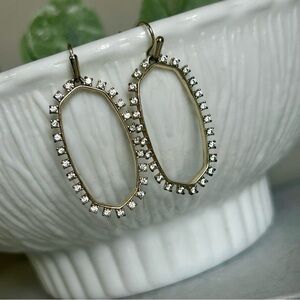 Kendra Scott Gold and Silver Oval Open Frame Elle Earrings